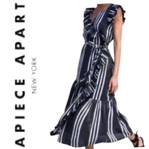 Apiece Apart dress Costa del Sol ruffle dress in Prado stripe $595